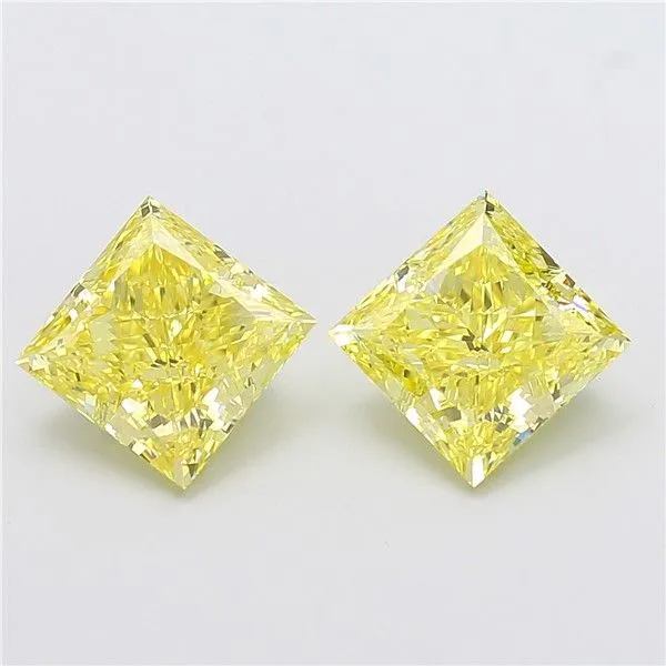 3.00ct PRINCESS Fancy Intense Yellow VS2 Coloured Lab diamond