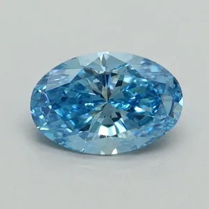 0.59ct OVAL Fancy Vivid Blue VS1 Coloured Lab diamond