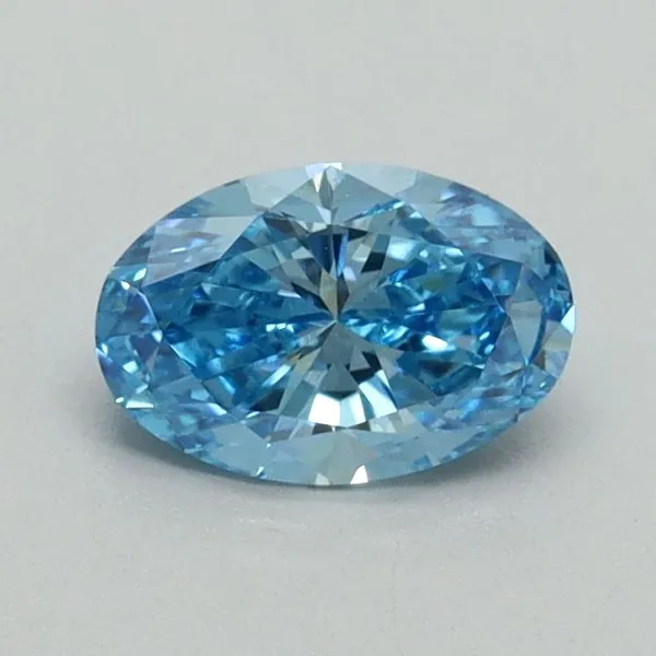 0.59ct OVAL Fancy Vivid Blue VS1 Coloured Lab diamond