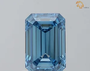 1.03ct EMERALD Fancy Vivid Blue VVS2 Coloured Lab diamond