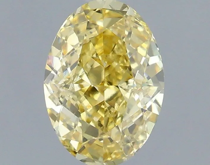1.00ct OVAL Fancy Intense Yellow VS1 Coloured Lab diamond