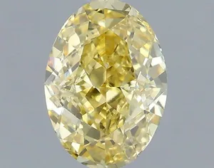 1ct OVAL Fancy Intense Yellow VS1 Coloured Lab diamond