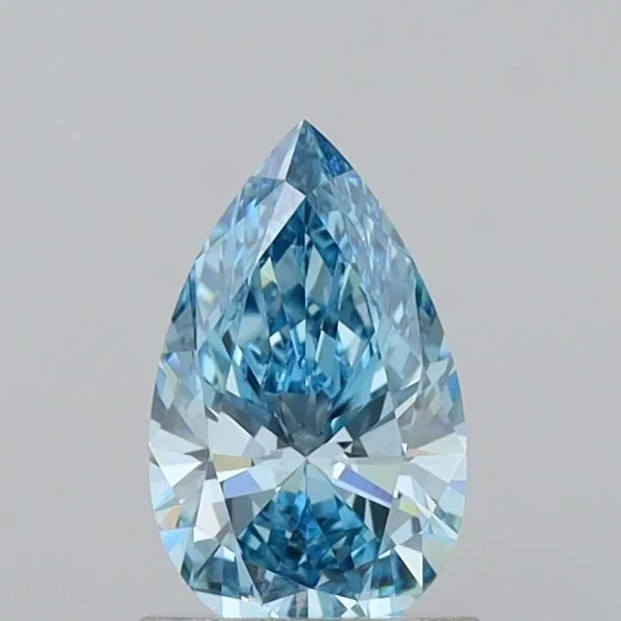 0.99ct PEAR Fancy Vivid Blue VVS2 Coloured Lab diamond