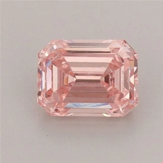 0.92ct EMERALD Fancy Vivid Pink VS1 Coloured Lab diamond
