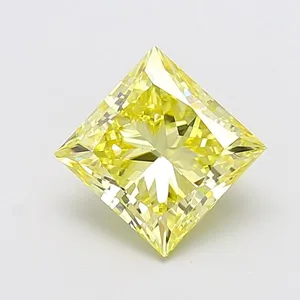 3ct PRINCESS Fancy Intense Yellow VVS2 Coloured Lab diamond