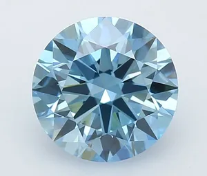0.77ct ROUND Fancy Vivid Blue VVS1 Coloured Lab diamond