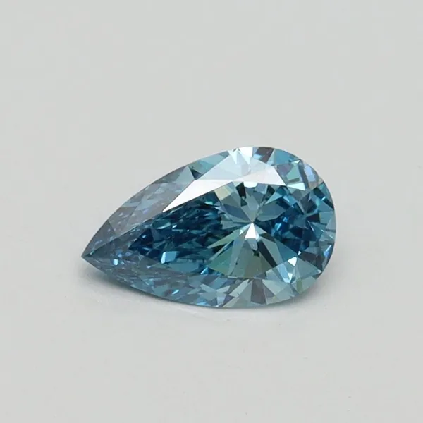 0.41ct PEAR Fancy Vivid Blue VS2 Coloured Lab diamond