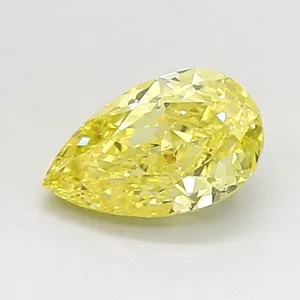 0.68ct PEAR Fancy Intense Yellow VS2 Coloured Lab diamond