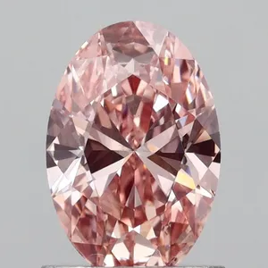 0.97ct OVAL Fancy Intense Pink VS1 Coloured Lab diamond
