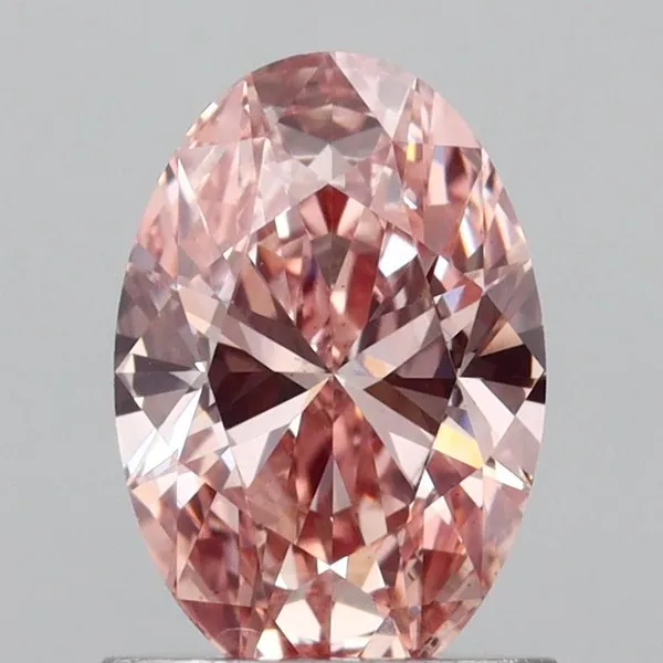 0.97ct OVAL Fancy Intense Pink VS1 Coloured Lab diamond