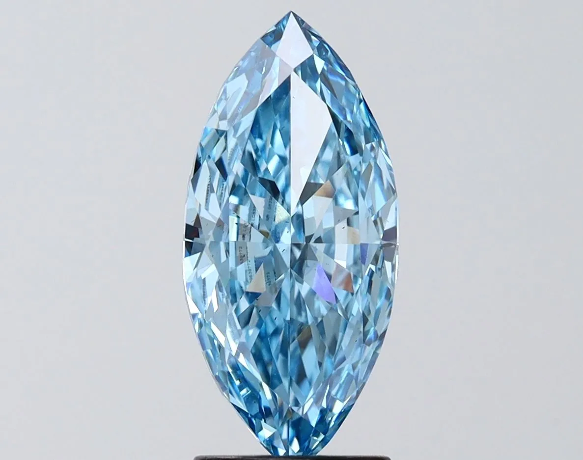 2.50ct MARQUISE Fancy Vivid Blue VS2 Coloured Lab diamond