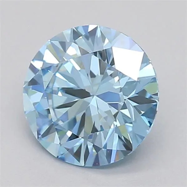 0.72ct ROUND Fancy Vivid Blue VVS2 Coloured Lab diamond