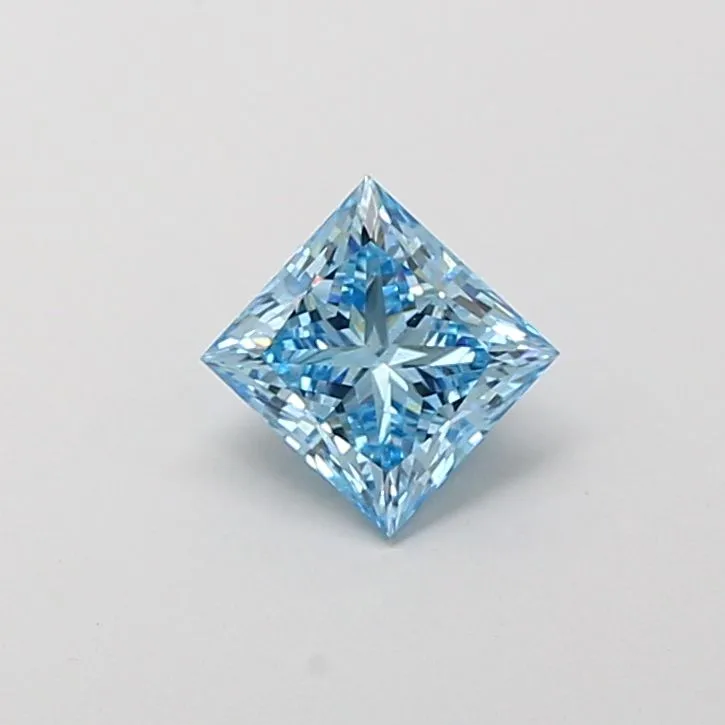 1.03ct PRINCESS Fancy Vivid Blue VS1 Coloured Lab diamond