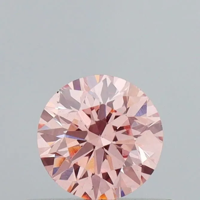 0.46ct ROUND Fancy Intense Brownish Pink VS2 Coloured Lab diamond