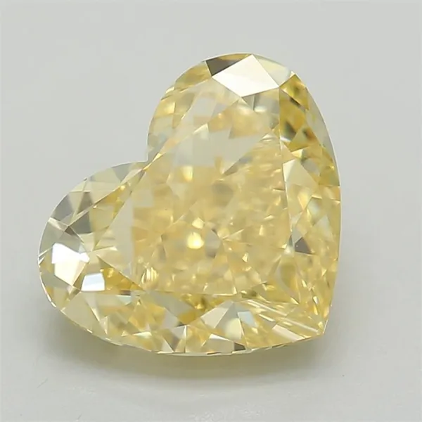 1.26ct HEART Fancy Vivid Yellow VVS2 Coloured Lab diamond