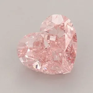 1.39ct HEART Fancy Vivid Pink VS2 Coloured Lab diamond