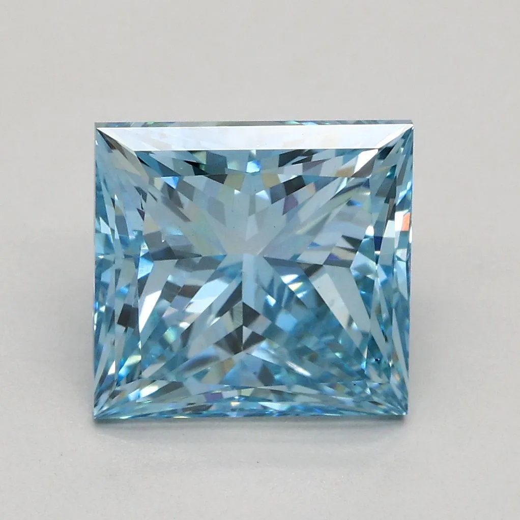 2.50ct PRINCESS Fancy Intense Blue SI1 Coloured Lab diamond