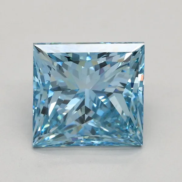 2.5ct PRINCESS Fancy Intense Blue SI1 Coloured Lab diamond