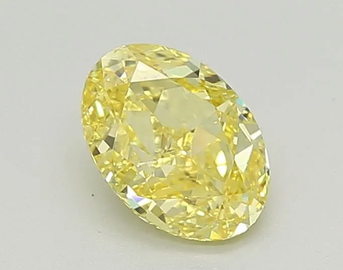 1.01ct OVAL Fancy Vivid Yellow VS2 Coloured Lab diamond