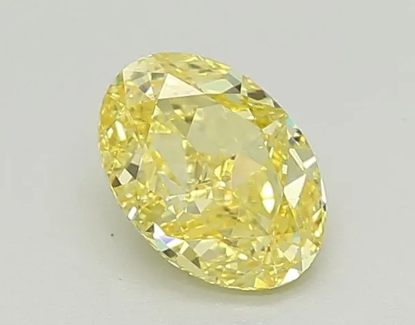1.01ct OVAL Fancy Vivid Yellow VS2 Coloured Lab diamond