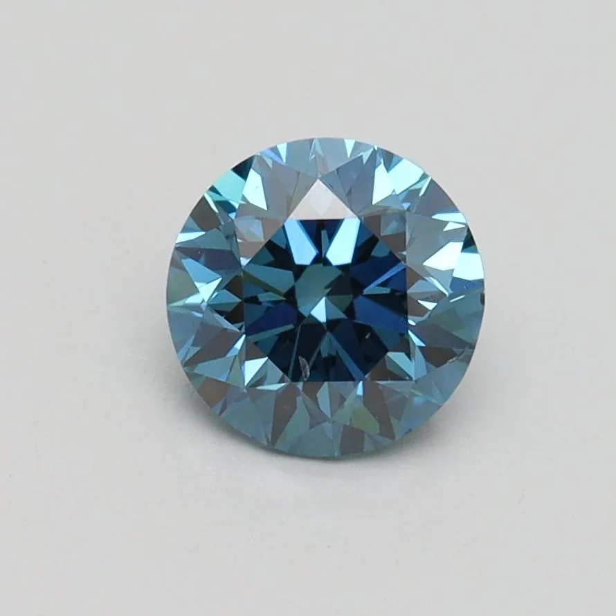 0.96ct ROUND Fancy Vivid Blue SI1 Coloured Lab diamond