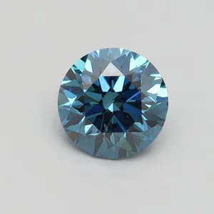 0.96ct ROUND Fancy Vivid Blue SI1 Coloured Lab diamond