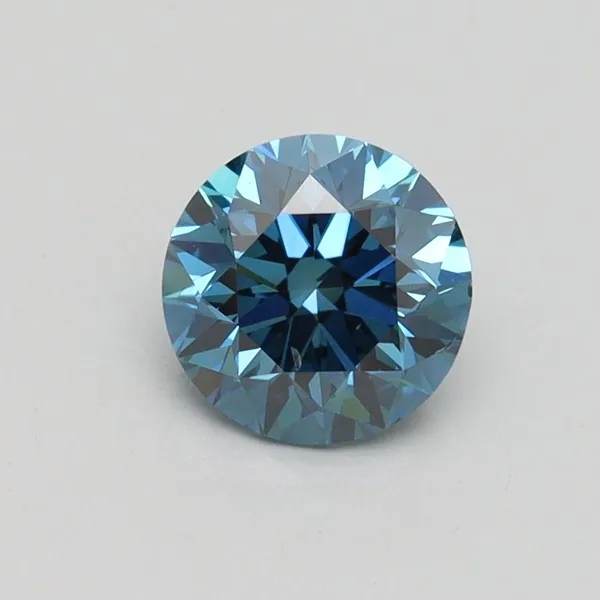 0.96ct ROUND Fancy Vivid Blue SI1 Coloured Lab diamond