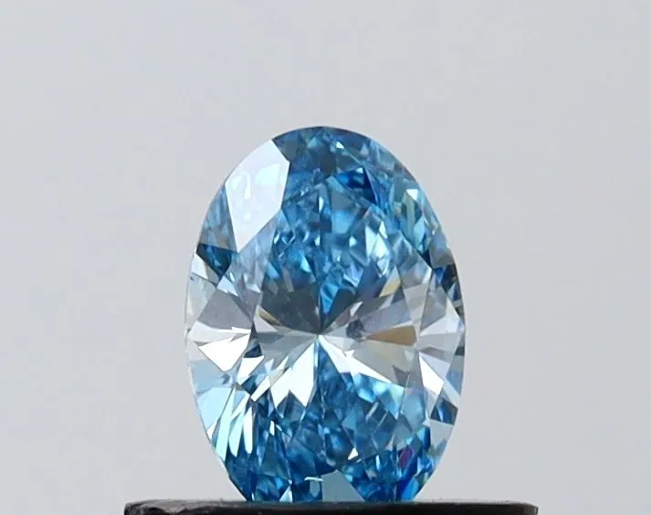 0.57ct OVAL Fancy Vivid Blue VS1 Coloured Lab diamond