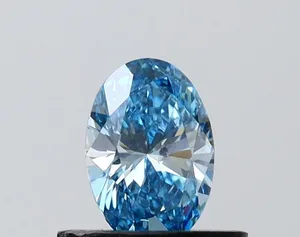 0.57ct OVAL Fancy Vivid Blue VS1 Coloured Lab diamond