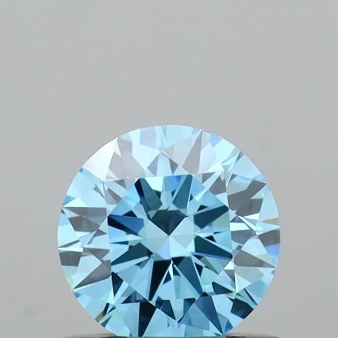 0.57ct ROUND Fancy Vivid Blue VVS1 Coloured Lab diamond