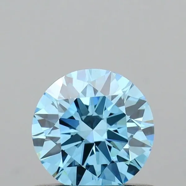 0.57ct ROUND Fancy Vivid Blue VVS1 Coloured Lab diamond