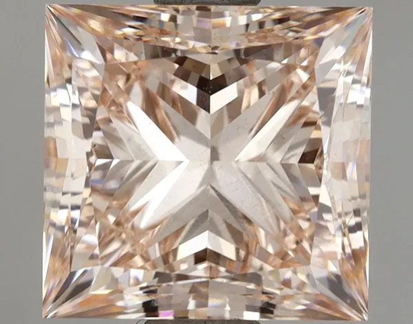 3ct PRINCESS Fancy Orange Pink VS1 Coloured Lab diamond