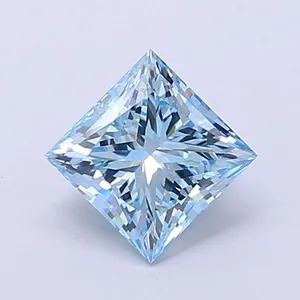 1ct PRINCESS Fancy Vivid Blue VS1 Coloured Lab diamond