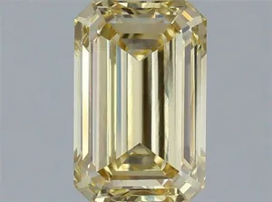 1.32ct EMERALD Fancy Light Yellow VVS2 Coloured Lab diamond