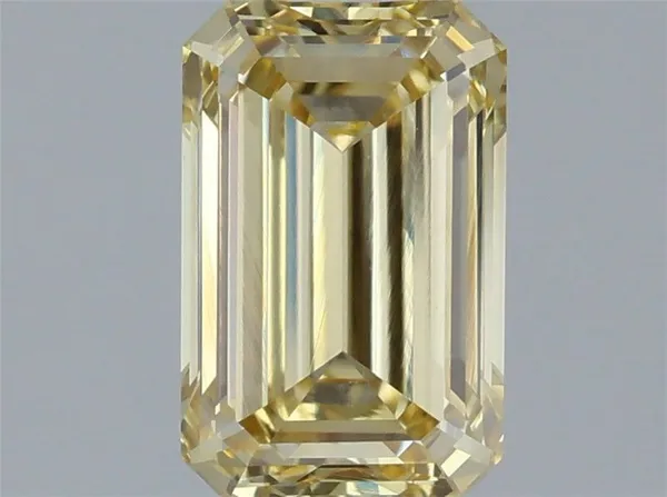 1.32ct EMERALD Fancy Light Yellow VVS2 Coloured Lab diamond