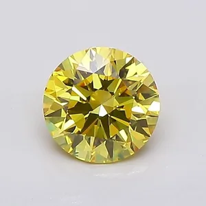 0.83ct ROUND Fancy Vivid Yellow VVS1 Coloured Lab diamond
