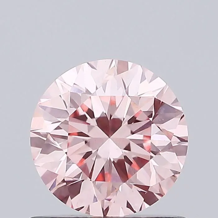 0.81ct ROUND Fancy Vivid Pink VVS2 Coloured Lab diamond