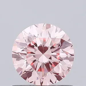 0.81ct ROUND Fancy Vivid Pink VVS2 Coloured Lab diamond