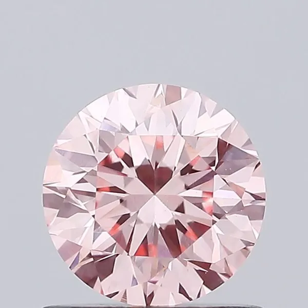 0.81ct ROUND Fancy Vivid Pink VVS2 Coloured Lab diamond