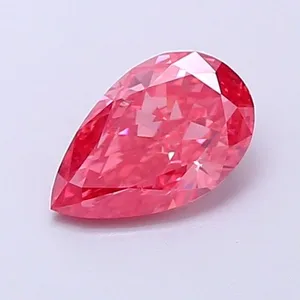 0.65ct PEAR Fancy Vivid Pink VVS2 Coloured Lab diamond