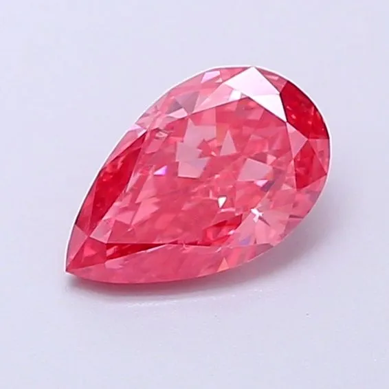 0.65ct PEAR Fancy Vivid Pink VVS2 Coloured Lab diamond