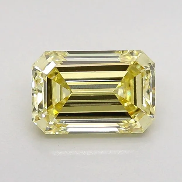 1.03ct EMERALD Fancy Yellow VVS2 Coloured Lab diamond