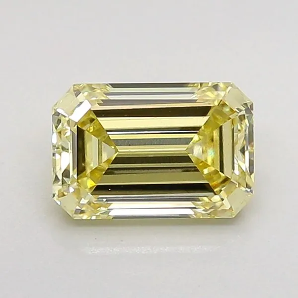 1.03ct EMERALD Fancy Yellow VVS2 Coloured Lab diamond
