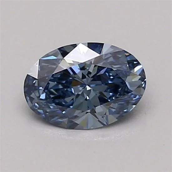 0.49ct OVAL Fancy Vivid Blue VVS2 Coloured Lab diamond