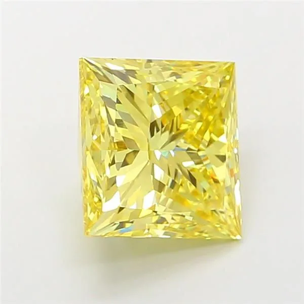 5.19ct PRINCESS Fancy Intense Yellow VS1 Coloured Lab diamond