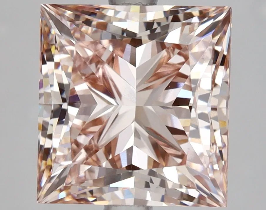 4.58ct PRINCESS Fancy Brownish Pink VVS2 Coloured Lab diamond