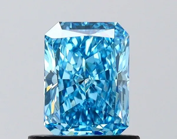0.99ct RADIANT Fancy Vivid Blue VVS2 Coloured Lab diamond