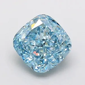1.09ct CUSHION Fancy Vivid Blue VVS2 Coloured Lab diamond