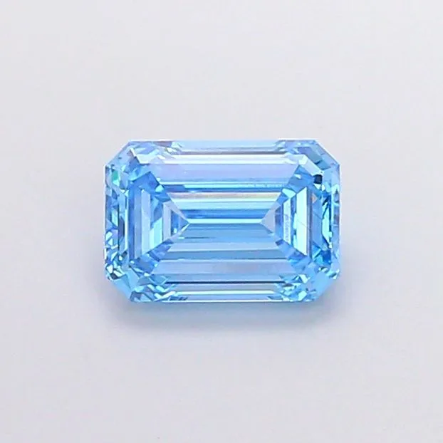 1.28ct EMERALD Fancy Vivid Blue VS2 Coloured Lab diamond