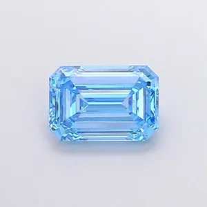 1.28ct EMERALD Fancy Vivid Blue VS2 Coloured Lab diamond